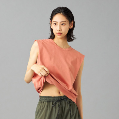 ハンサムコットン　ノースリーブＴシャツ
