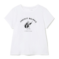 ★ＴＩＴＴＢＨＡＳＡＮＡ　Ｔシャツ(ホワイト×ブラックプリント-M)