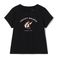 ★ＴＩＴＴＢＨＡＳＡＮＡ　Ｔシャツ(ブラック×ピンクプリント-M)