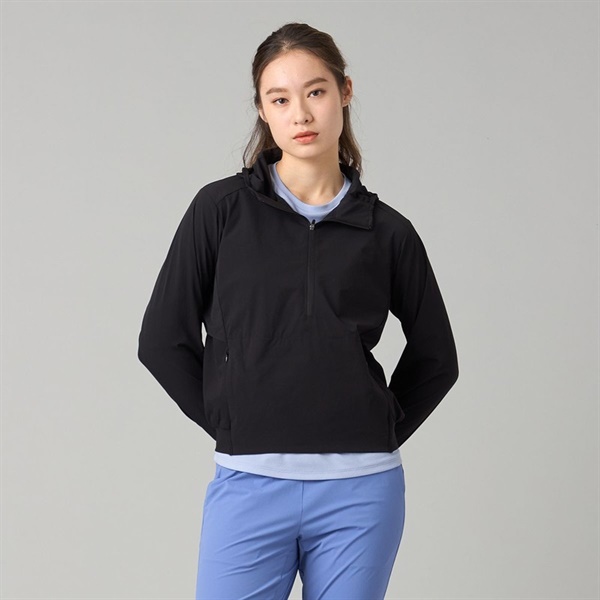 ランナーズハーフジップジャケット(ブラック-M)