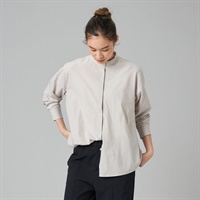 EasyCare+ノーカラーシャツ(グレージュ-M)