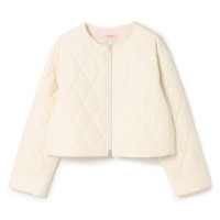 ★キルティングショートジャケット(オフホワイト-M)