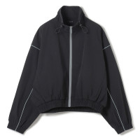 ★ラインアクセントタフタジャケット(ブラック-M)