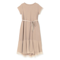 ★ライトタフタワンピース(ベージュ-S)