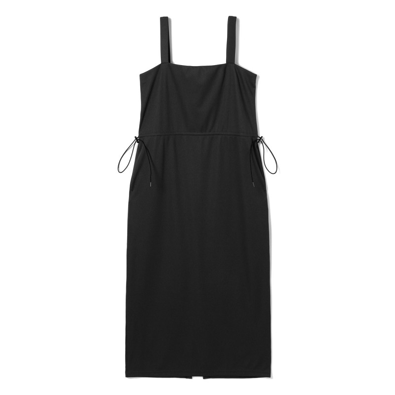 ★リブワンピース(ブラック-M)