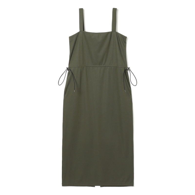 ★リブワンピース(カーキ-M)