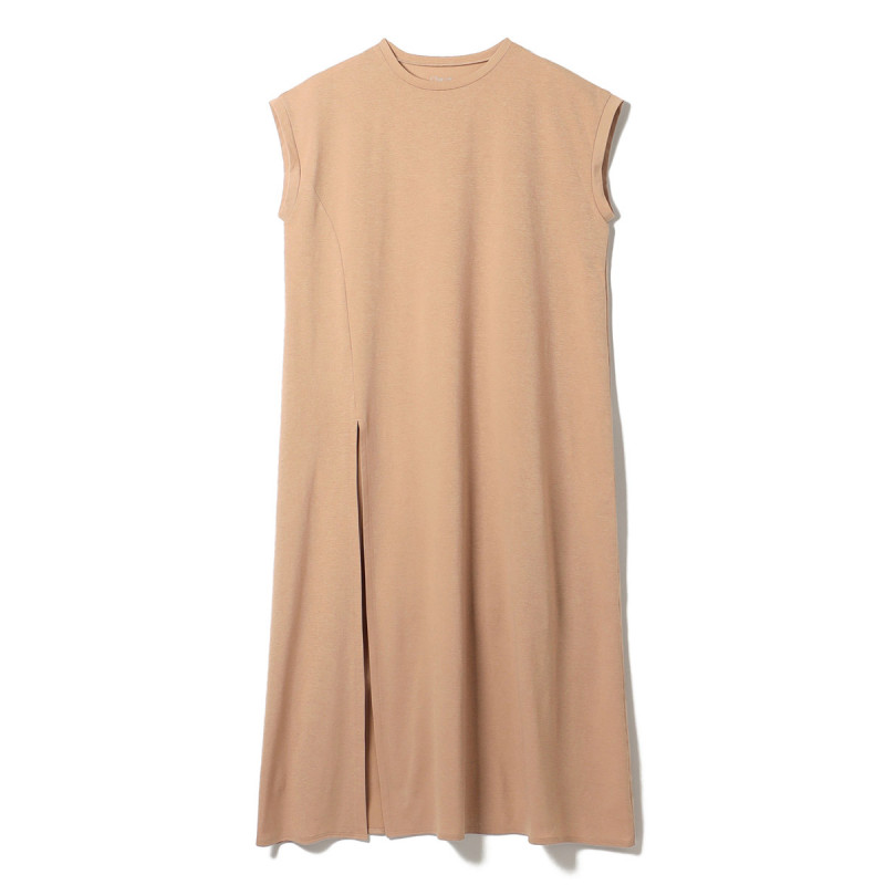 ★ＥａｓｙＣａｒｅ＋　スリットワンピース(ベージュ-M)