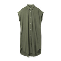 EasyCare+ シャツワンピース(カーキ-M)