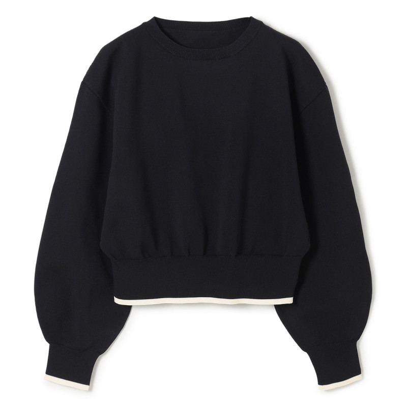 ★ラインアクセントニット(ブラック-M)