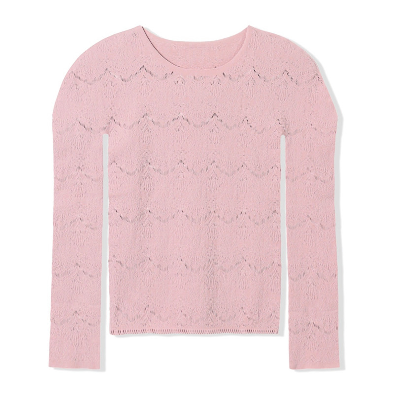 【ノーソーイングニット】ノーソーイングクルーネックトップ(グレージュ-M)