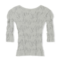 【ノーソーイングニット】シアーレースボートネックトップ(エバーグリーン-M)