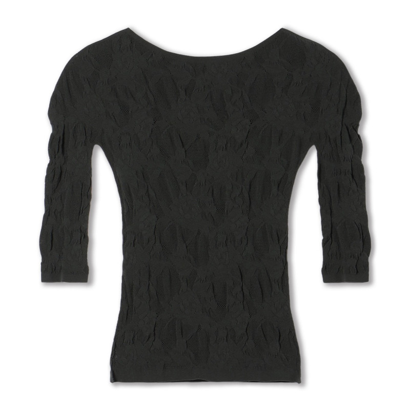 ノーソーイングニット】シアーレースボートネックトップ 商品ページ