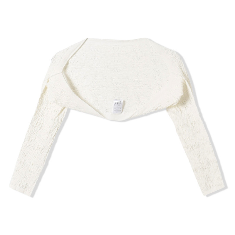 【ノーソーイングニット】ノーソーイング7分袖アームカバー(オフホワイト-M)