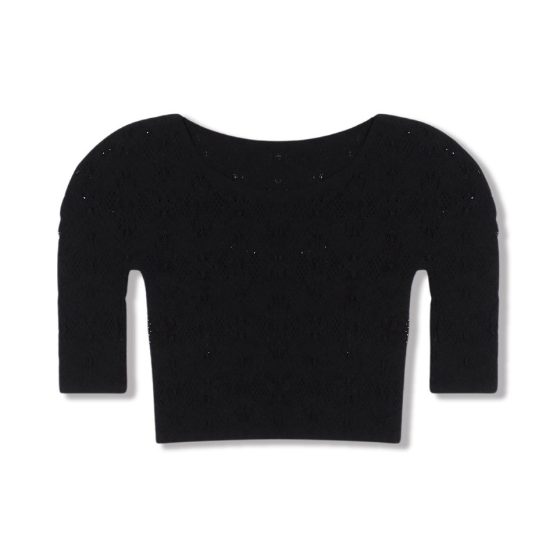 【ノーソーイングニット】ジュニア ノーソーイングショートトップ(ブラック-140〜150)