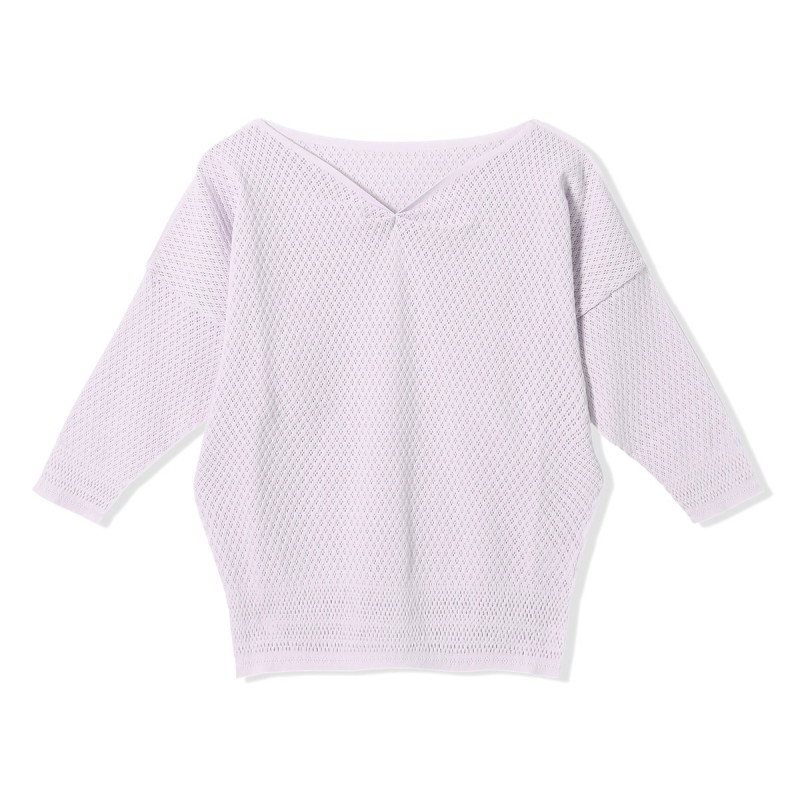 【ノーソーイングニット】イージーフィット2wayニットトップ(グレー-M)