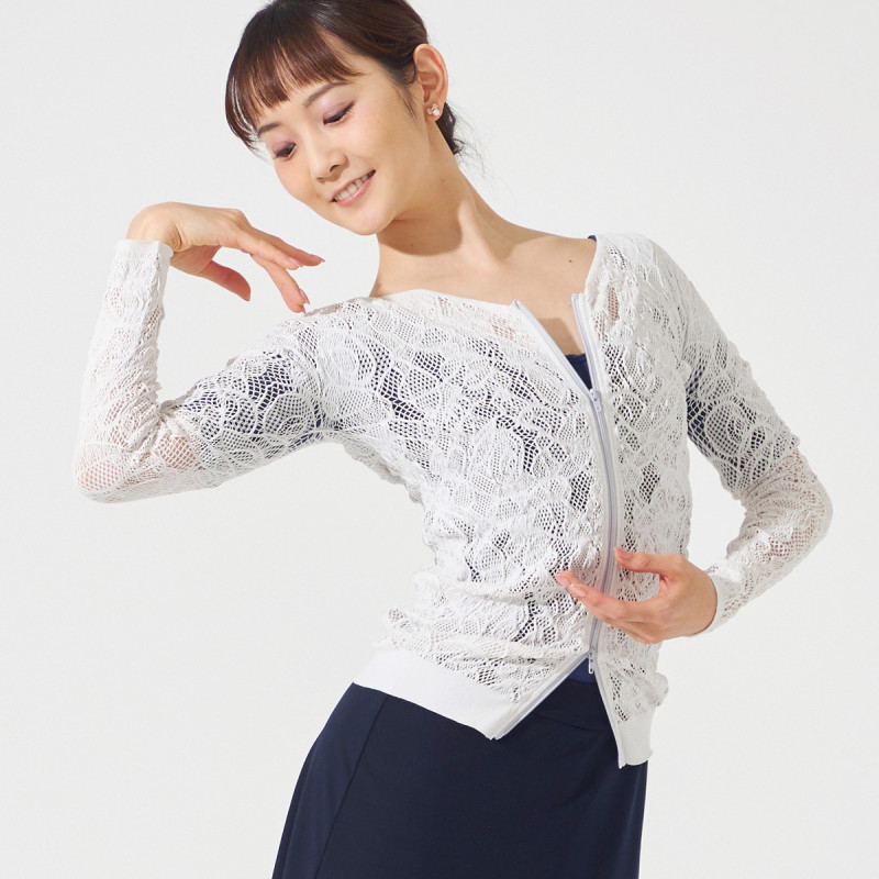 ノーソーイングニット】レーシージップアップニットトップ 商品ページ