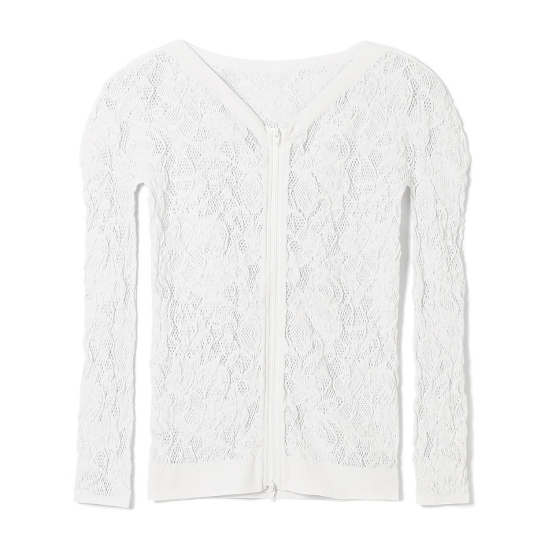 ノーソーイングニット】レーシージップアップニットトップ 商品ページ
