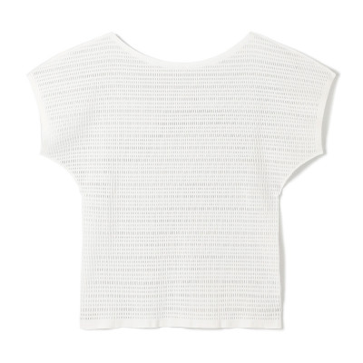 ノーソーイングニット】ボートネックメッシュTシャツ 商品ページ