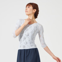 新品　チャコット ノーソーイングニット オーロラシアーレーストップ M ピンク ノーソーイングニット】シアーレースボートネックトップ 商品ページ