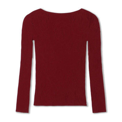 【ノーソーイングニット】シアーローズニットトップ