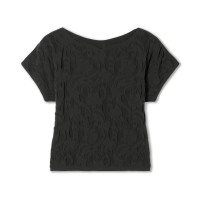 【ノーソーイングニット】バレリーナネックコンパクトTシャツ(ボトルグリーン-M)