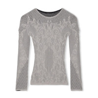 【ノーソーイングニット】リバーシブルクルーネックトップ(グレー-M)