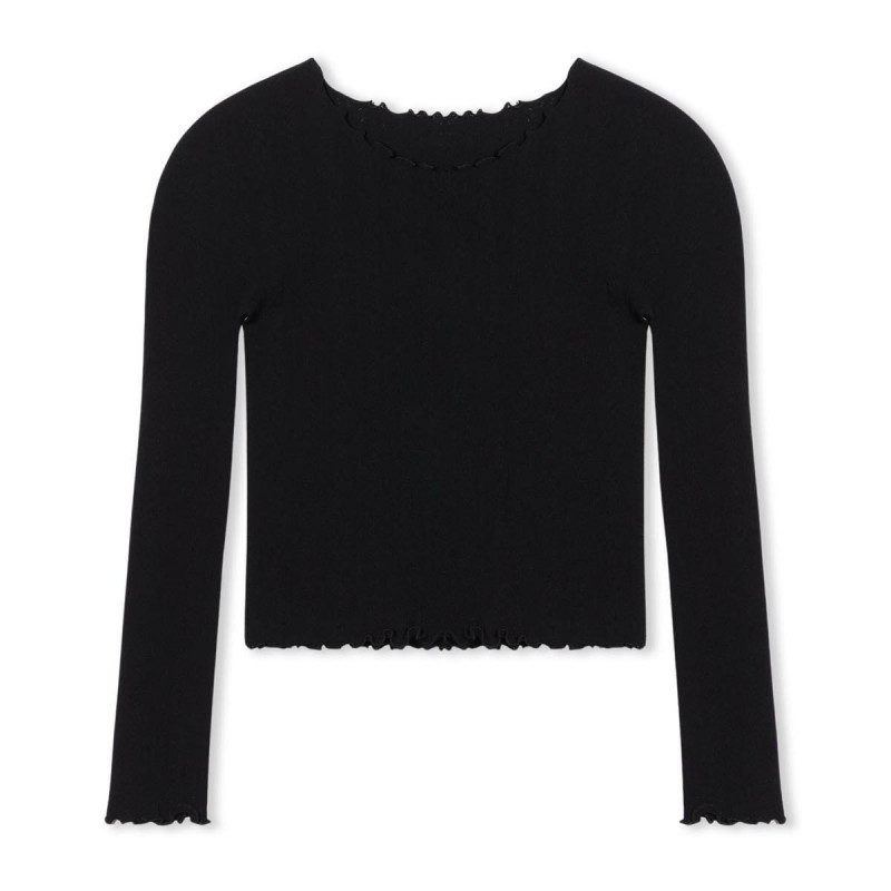 【ノーソーイングニット】メロウニットトップ(ブラック-M)