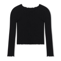 【ノーソーイングニット】メロウニットトップ(ブラック-M)