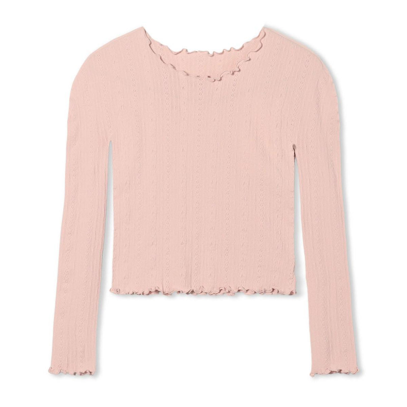 【ノーソーイングニット】メロウニットトップ(グレイッシュローズ-M)