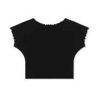 【ノーソーイングニット】メロウコンパクトニットTシャツ(ブラック-M)