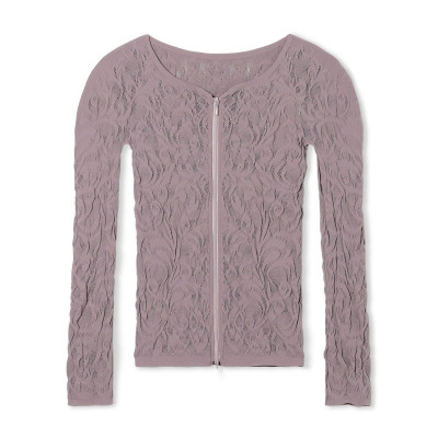 【ノーソーイングニット】バレリーナネックジップトップ