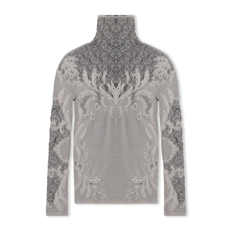 【ノーソーイングニット】オデットオディールニットトップ(グレー-M)