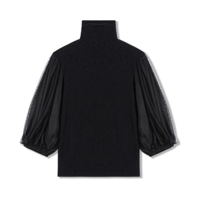 ノーソーイングニット】チュールスリーブハイネックトップ 商品ページ