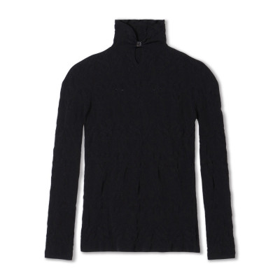 【ノーソーイングニット】ホールハイネックニットトップ