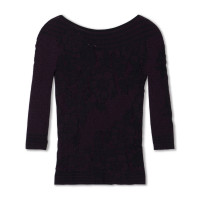 【ノーソーイングニット】リバーシブルボートネックトップ(ブラック-M)