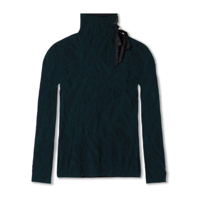 ノーソーイングニット】サイドリボンハイネックニットトップ 商品