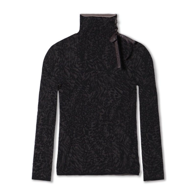 チャコット　ノーソーイングニット　リバーシブルリボンハイネックニットトップス ノーソーイングニット】サイドリボンハイネックニットトップ 商品