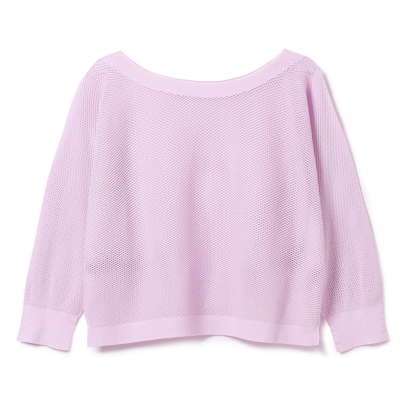 ノーソーイングニット】7分袖メッシュニットTシャツ 商品ページ