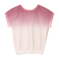 ★グラデーションメッシュニットＴシャツ(グレイッシュローGD-M)