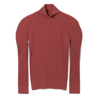 【ノーソーイングニット】リブアクセントハイネックニット(アンティックローズ-M)