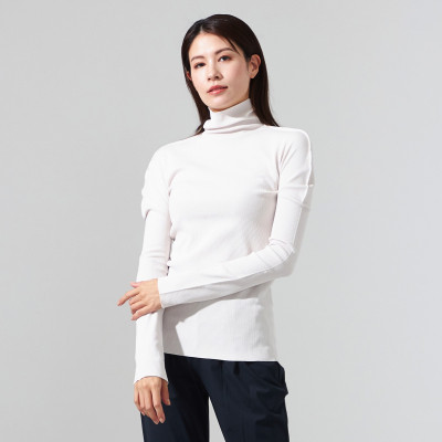 ★リブハイネックニットトップ