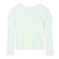 ノーソーイングクルーネックトップ(アクアグリーン-M)