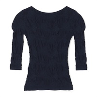 シアーレースボートネックトップ(ネイビー-M)
