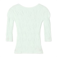 シアーレースボートネックトップ(アクアグリーン-M)