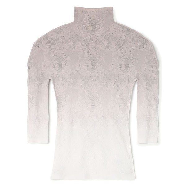 グラデーションローハイネックトップ(グレージュ-M)