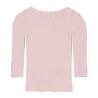 レーシーフラワーニットトップ(グレージュ-M)