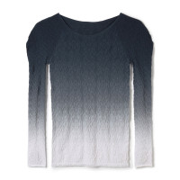 ★グラデーションクルーネックトップ(ガンメタル-M)