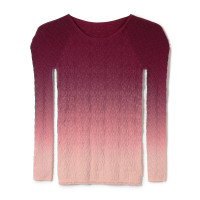 ★グラデーションクルーネックトップ(ワインレッド-M)