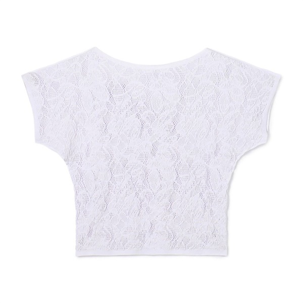 【ノーソーイングニット】ボートネックコンパクトニットTシャツ(アイリス-M)