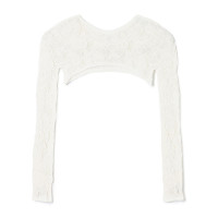 ★マイクロショート丈ニットトップ(オフホワイト-M)